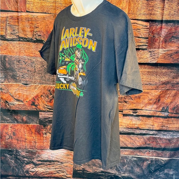 Harley-Davidson Black Tee with Green Motorcycle Graphic - Picture 5 of 13